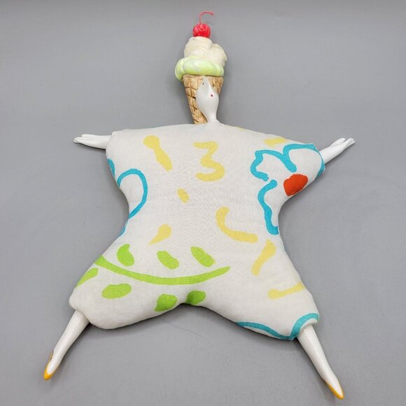 SERGE Poupee Millet Original Doll Floral Body Ice Cream Cone Hat Cherry on Top - Picture 1 of 9